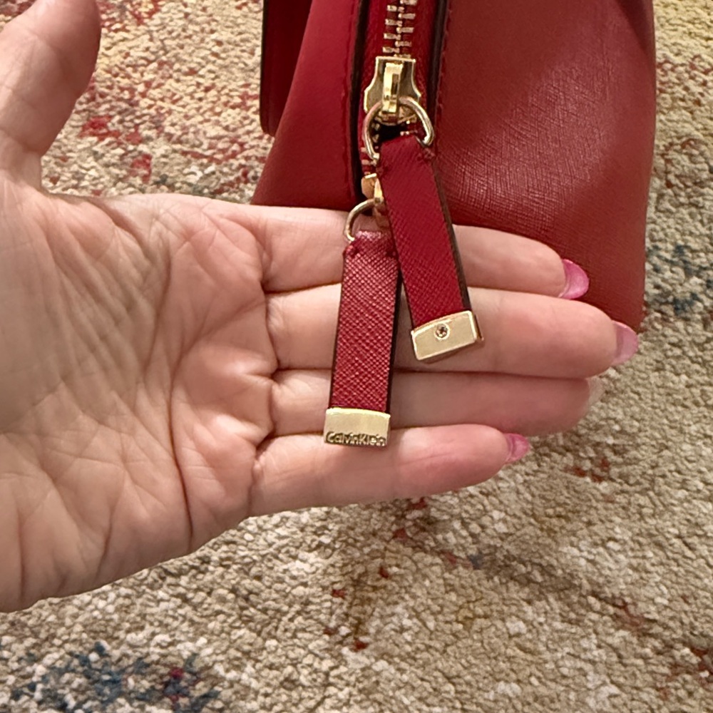 Calvin Klein Saffiano Leather Satchel - Picture 8 of 13